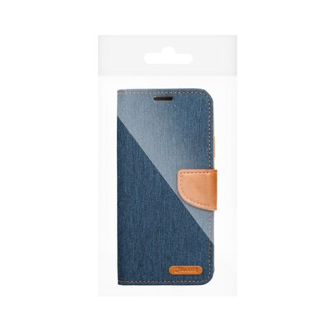 Puzdro / obal pre Samsung A53 5G modré / hnedé - kniha CANVAS