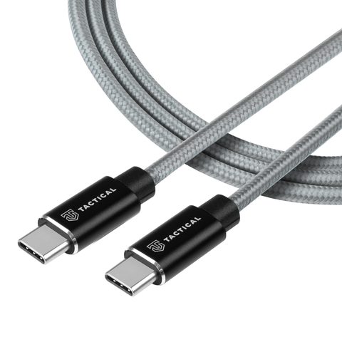 Datový / nabíjecí kabel USB-C / USB-C 20V/5A 2m šedý - Aramid Tactical
