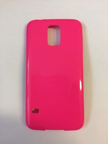 Obal / kryt na Samsung Galaxy S5 fosforově růžový - Jelly Case Flash