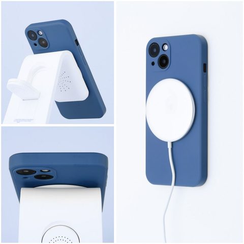 Obal / kryt na Apple iPhone 14 PRO modrý - Silicone Mag Cover
