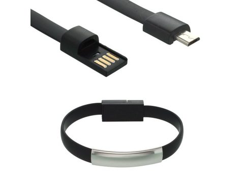 Micro USB adatkábel fekete csuklópánt