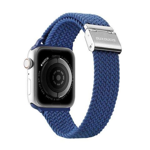 Pružný pletený řemínek na hodinky Apple Watch 38/40/41 mm, modrý - Dux Ducis