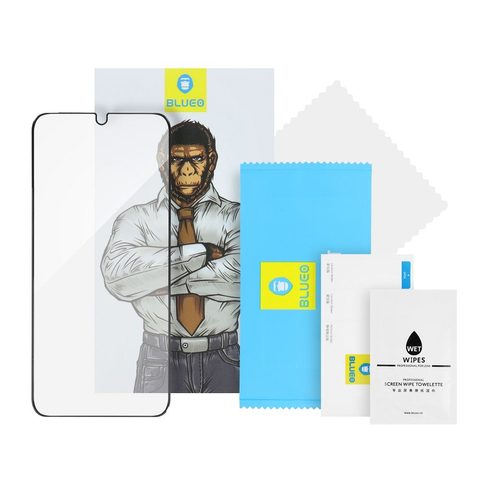 Tvrdené / ochranné sklo Apple iPhone 14 čierne - 5D Mr. Monkey Glass