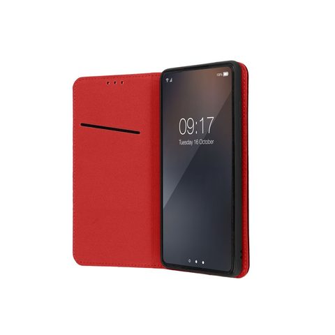 Puzdro / obal na Xiaomi Redmi Note 12S červené - kniha Kožené puzdro SMART PRO