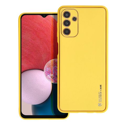 Obal / kryt na Samsung Galaxy A13 5G / A04S žltý - Forcell LEATHER Case