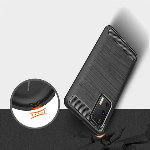 Obal / kryt pre Huawei P40 Pro čierny - Forcell Carbon Case