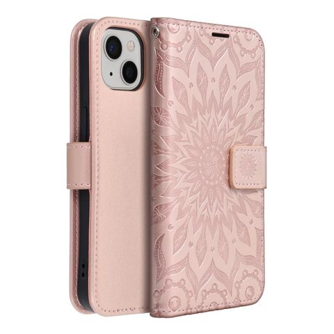 Puzdro / obal pre Apple iPhone 13 old pink mandala - kniha Forcell MEZZO