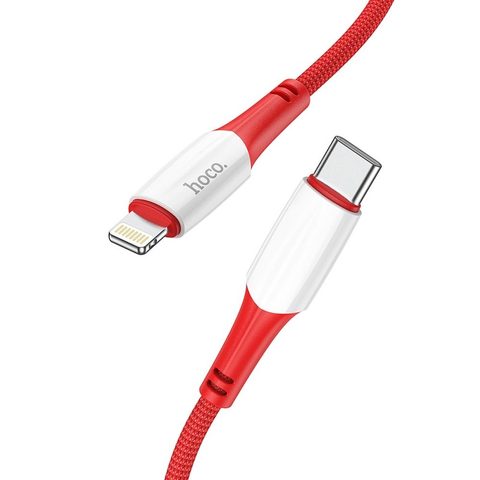 Kabel Typ C na Apple iPhone Lightning 8-pin Power Delivery  1m červený - HOCO