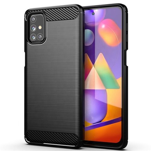 Borító Samsung Galaxy M31s fekete - Forcell CARBON