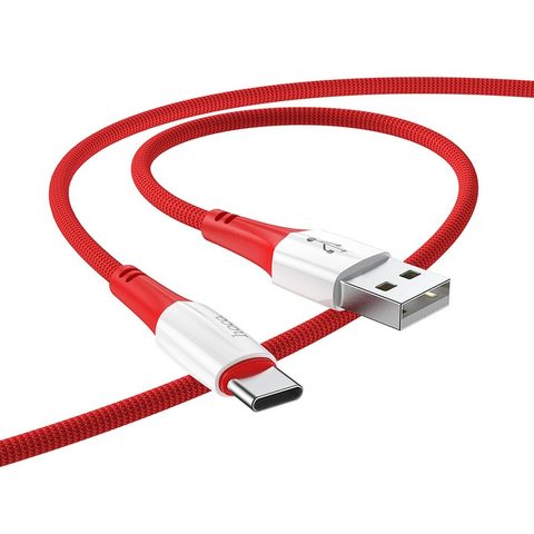 Kabel USB-C 1m, červený - HOCO