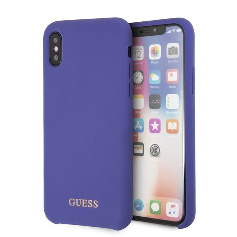 Obal / kryt na Apple iPhone X fialový GUESS - originální GUHCPXLSGLUV