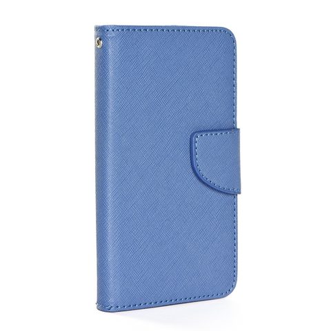tok / borító univerzális (4,3-4,8") kék - könyv Fancy Book Leather