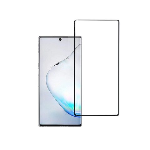 Edzett / védőüveg Samsung Galaxy Note 10 fekete Full Face (teljes ragasztó / kis méret)