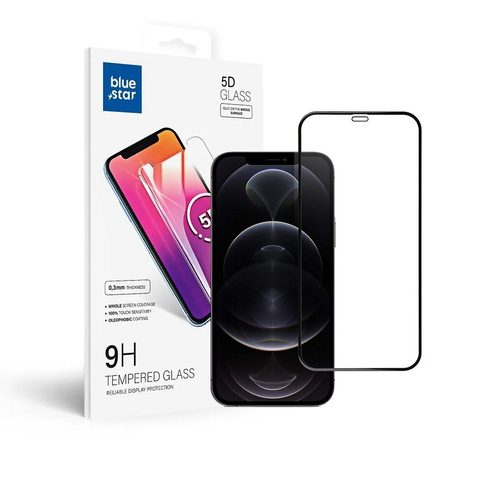 Edzett / védőüveg Apple iPhone 12 Pro Max 6,7" fekete - 5D Full Cover - 5D teljes borítás