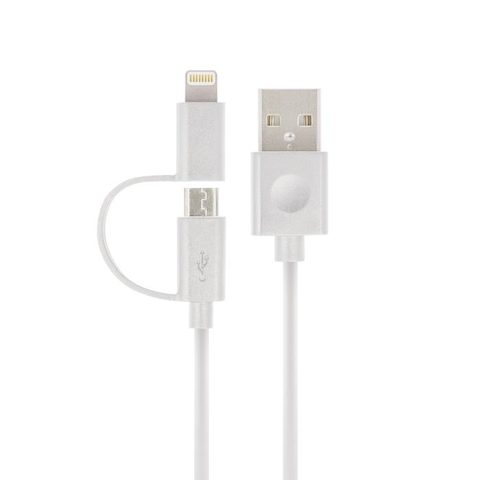 Datový kabel s dobíjením microUSB / Apple iPhone - 1 m