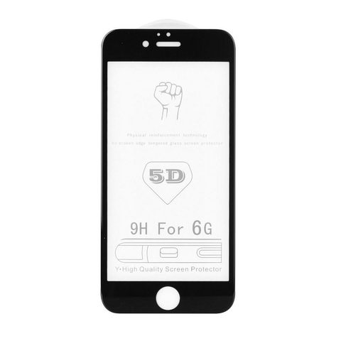 Edzett / védőüveg Apple iPhone 13 Mini fekete - Roar 5D teljes tapadású üveg