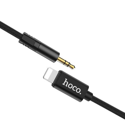 Audio kábel AUX Jack 3,5 mm / Lightning 8-pin čierny - HOCO