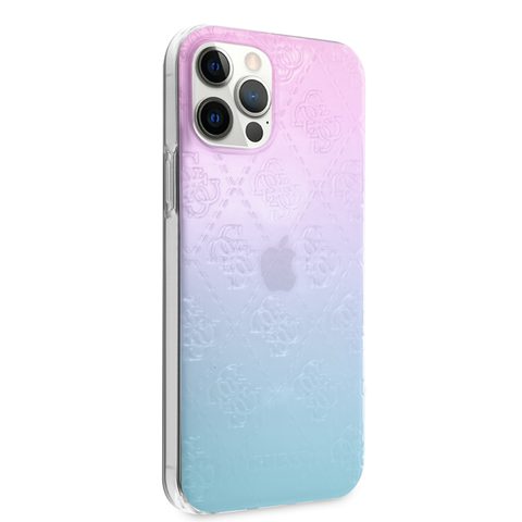 Obal / kryt na Apple iPhone 12 Pro Max Guess transparent modro-růžový