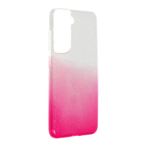 Obal / kryt pre Samsung Galaxy S21 FE strieborný/ružový - Forcell SHINING