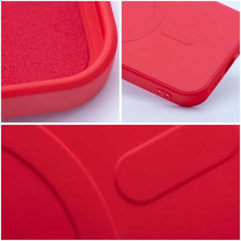 Obal / kryt na Apple iPhone 13 MINI červený Sillicone Mag Cover