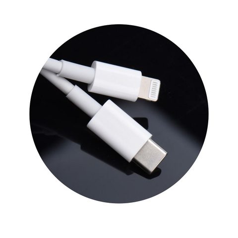 Kabel Typ C / iPhone Lightning 8-pin 3A bílý 1 metr