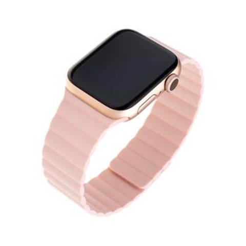 Silikonový řemínek FIXED Magnetic Strap pro Apple Watch 38mm / 40mm růžový