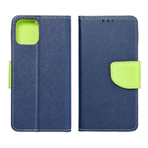 Puzdro / obal pre Samsung Galaxy A52 5G / A52 LTE / A52S modré / limetkové - Fancy Book