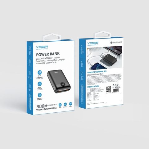 Powerbanka 20 000 mAh černá - Veger