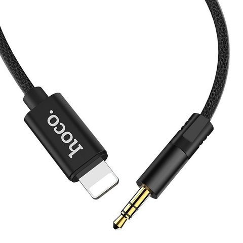 Audio kábel AUX Jack 3,5 mm / Lightning 8-pin čierny - HOCO