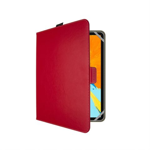 Puzdro / obal na 10,1" tablet so stojanom a vreckom na stylus, PU koža - červený FIXED Novel