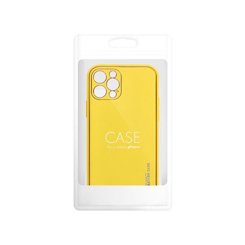 Obal / kryt na Apple iPhone 15 PLUS žlutý - LEATHER Case