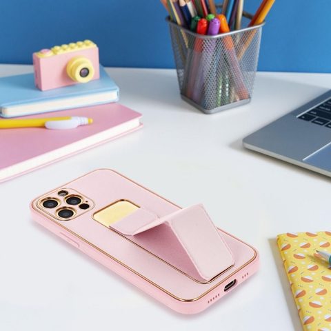 Obal / kryt na Apple iPhone 12 / 12 PRO růžový - Forcell LEATHER