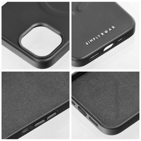 Obal / kryt na Apple iPhone 15 Pro čierne - Roar Leather Mag