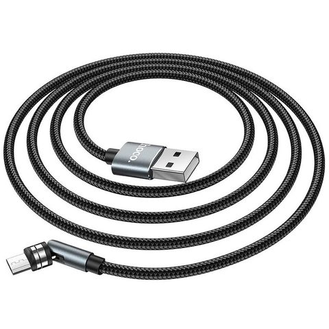 Datový / nabíjecí kabel magnetický (Micro USB) 2,4A 1,2 metru černý - HOCO