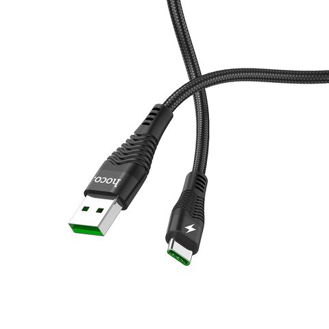 Dátový kábel USB / USB-C (rýchle nabíjanie 5A) U53 čierny - HOCO opletený