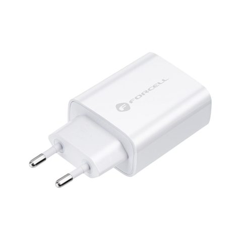 Cestovná nabíjačka Forcell so vstupom USB C a káblom typu C - 3A 25 W s funkciou PD a QC 4.0