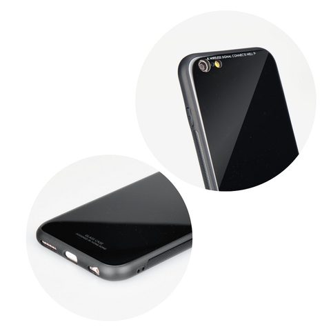 Obal / kryt na Apple iPhone XS Max čierne - sklenená zadná strana Forcell