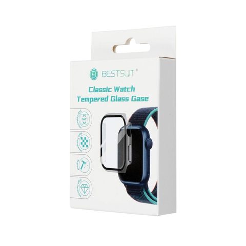 Pouzdro s tvrzeným sklem Apple Watch 7/8/9 41mm průhledné - Bestsuit