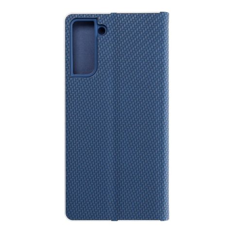 Puzdro / obal pre Samsung Galaxy S21 Plus modrý - kniha Luna Carbon
