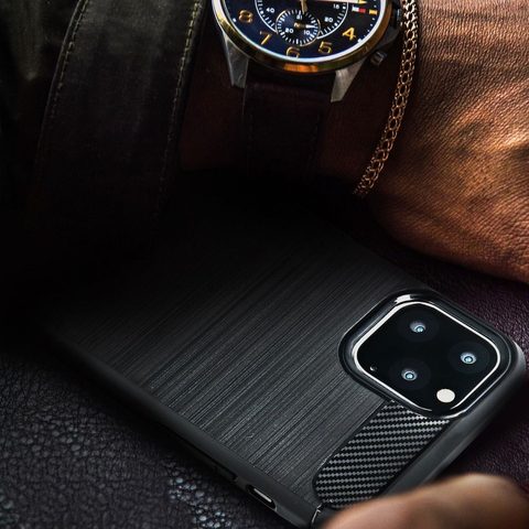 Csomagolás / borító Samsung Galaxy A41 fekete - Forcell CARBON
