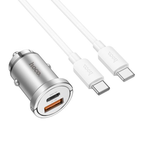 Nabíječka do auta 2 x USB QC3.0 18W + Typ C PD 45W + kabel Typ C - HOCO