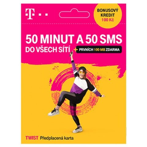 T-Mobile Twist SIM-kártya 50 perc és 50 SMS minden hálózatba