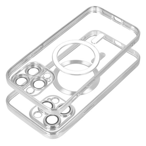 Obal / kryt na Apple iPhone 12 Pro Max stříbrný - Electro Mag Cover MagSafe