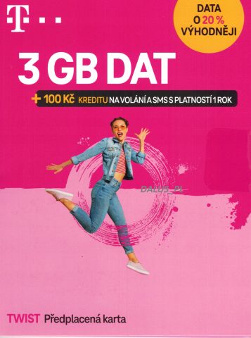 SIM karta T-Mobile Twist 3GB dat + 100Kč kredit