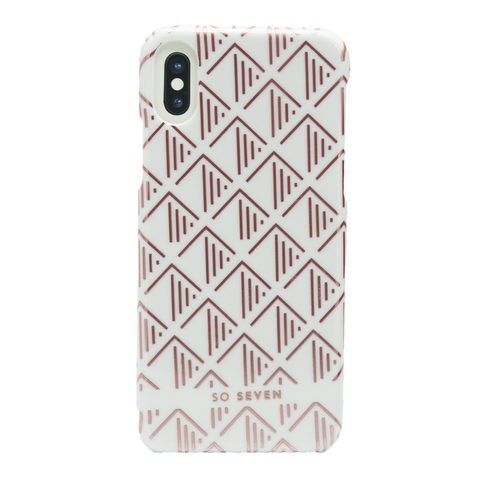 Obal / kryt na Apple iPhone X / Xs Triangle starorůžový - SO SEVEN