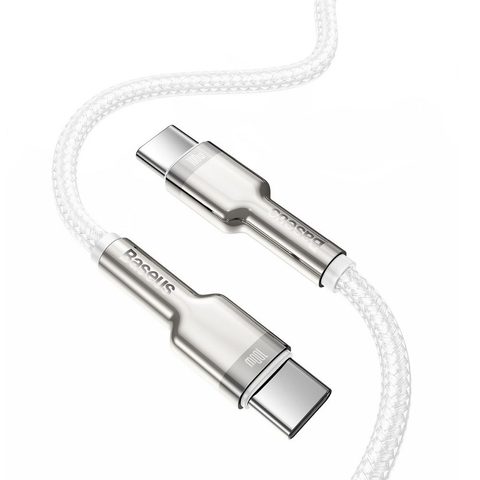 Kabel USB-C/USB-C 100W 2m (CATJK-D02) bílý - Baseus Cafule