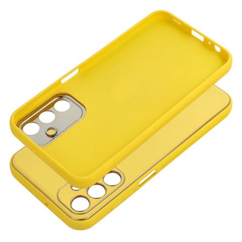 Obal / kryt na Samsung Galaxy A15 5G žltý- LEATHER Case