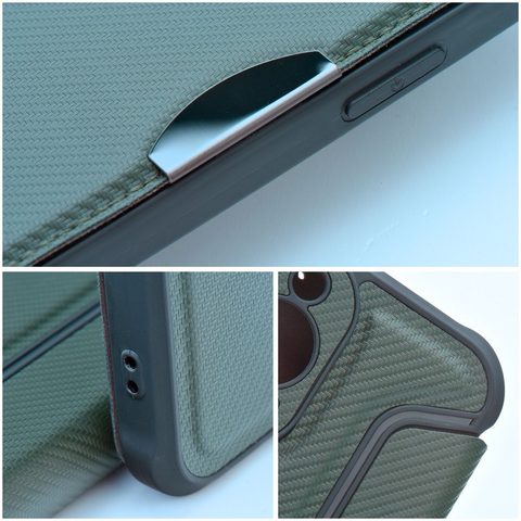Puzdro / obal na Samsung Galaxy S23 Ultra zelené - kniha RAZOR