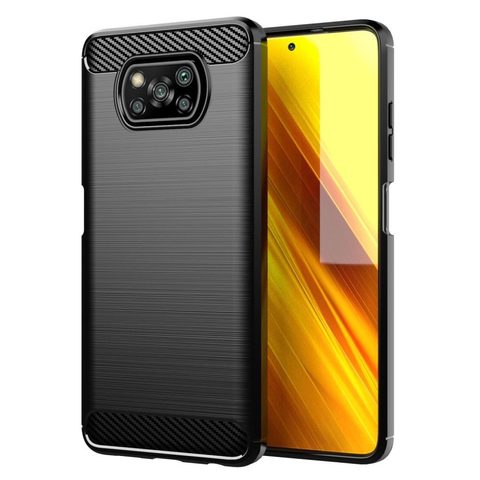 Fedél / borító Xiaomi Poco X3 fekete - Forcell CARBON tok