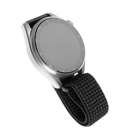 Nylonový řemínek FIXED Mesh Strap s Quick Relase 22 mm pro smartwatch, reflexně černý